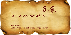 Billa Zakariás névjegykártya